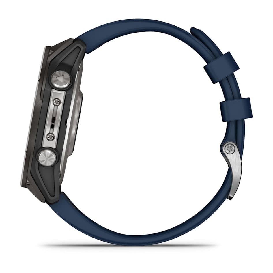 Смарт-часы Garmin Quatix 8 - 47 mm, Amoled, Sapphire, Титановый, синий силиконовый ремешок 11