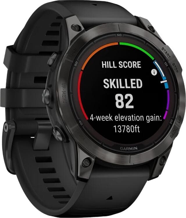 Смарт-часы Garmin Fenix 7 Pro Sapphire Solar - 47 mm, Титановый, угольно-серый безель с DLC-покрытием, черный ремешок 3
