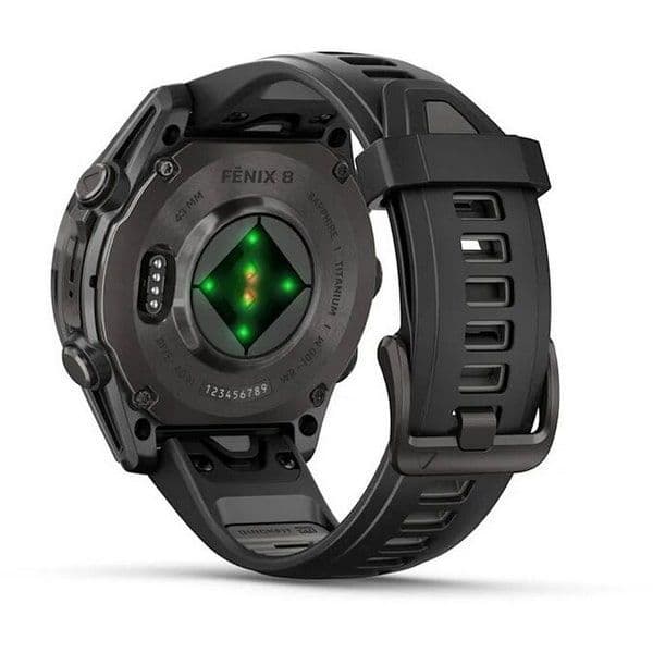 Смарт-часы Garmin Fenix 8 Amoled - 43 mm, Угольно-серый с DLC-покрытием, пепельно-серый силиконовый ремешок 5