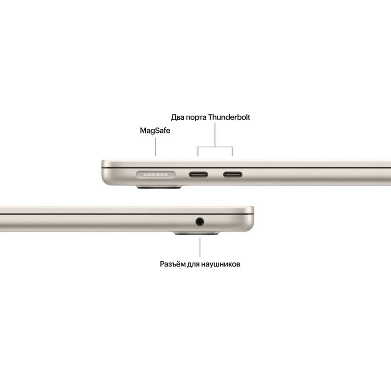 Ноутбук Apple MacBook Air 15" M3 (2024) 8C CPU/10C GPU, 8 ГБ RAM, 256 ГБ SSD, Starlight 5