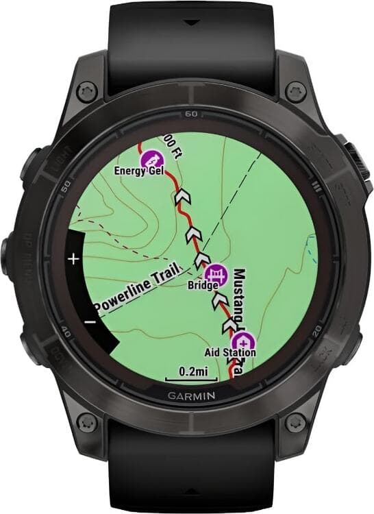 Смарт-часы Garmin Fenix 7 Pro Sapphire Solar - 47 mm, Титановый, угольно-серый безель с DLC-покрытием, черный ремешок 4