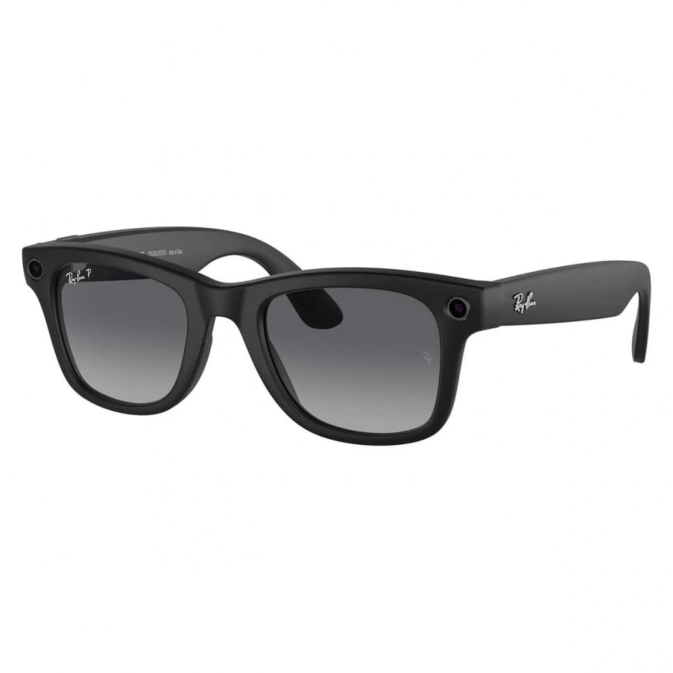 Умные очки Ray-Ban Meta Wayfarer RW4008 (Матовая чёрная оправа, линзы поляризованные графитовый градиент), размер L 2