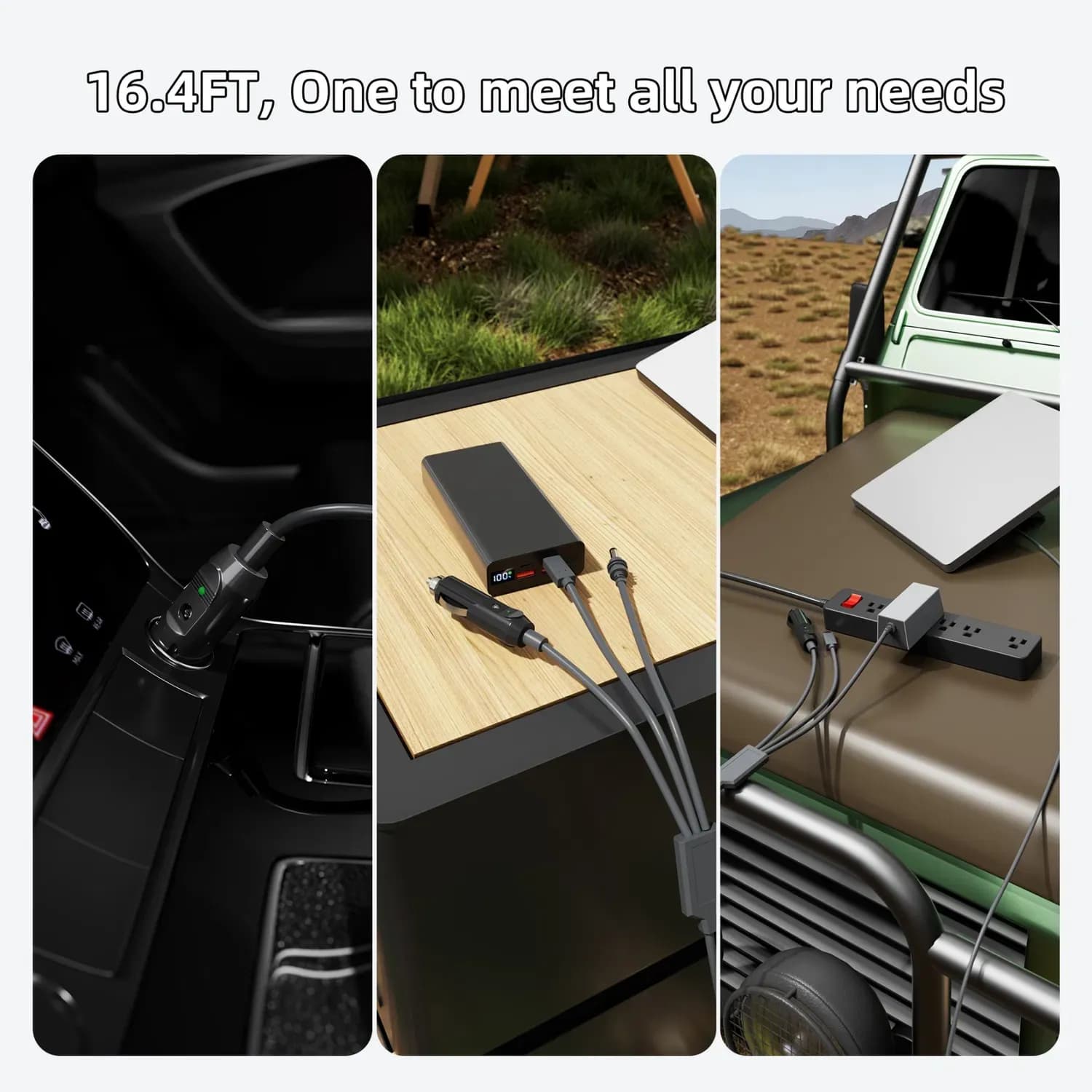 Адаптер 3 in 1 (прикуриватель, USB-C, DC) для Starlink Mini 10 метров 4