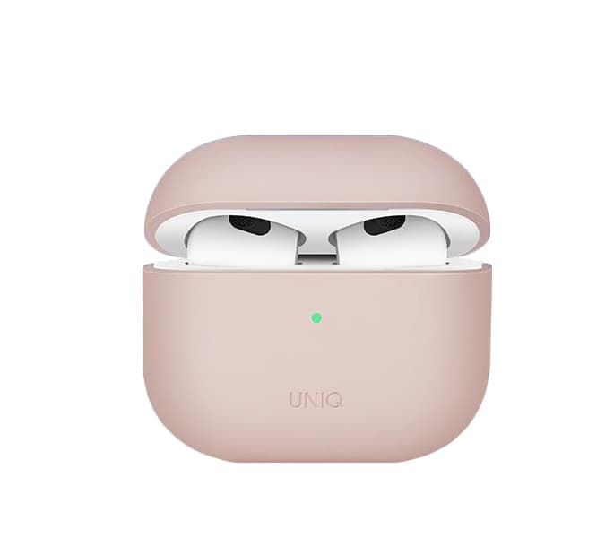 Чехол с карабином Uniq Lino Liquid Silicone для AirPods 3 Розовый